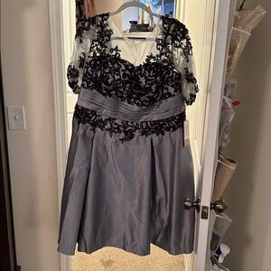 Elegant Black and Gray Lace Dress